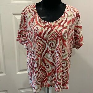 Karen Scott Woman short sleeve top size 3x, multicolored